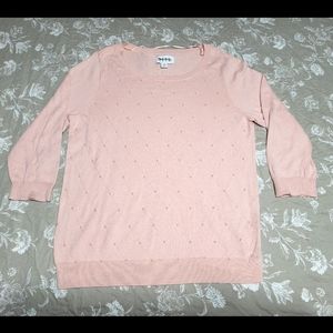 Sweater. ELLE M light pink with small pink pearls